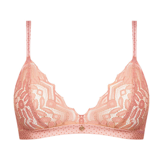 Petille Glam in Sparkling Rosé Triangle Bralette By Antigel - S-XL