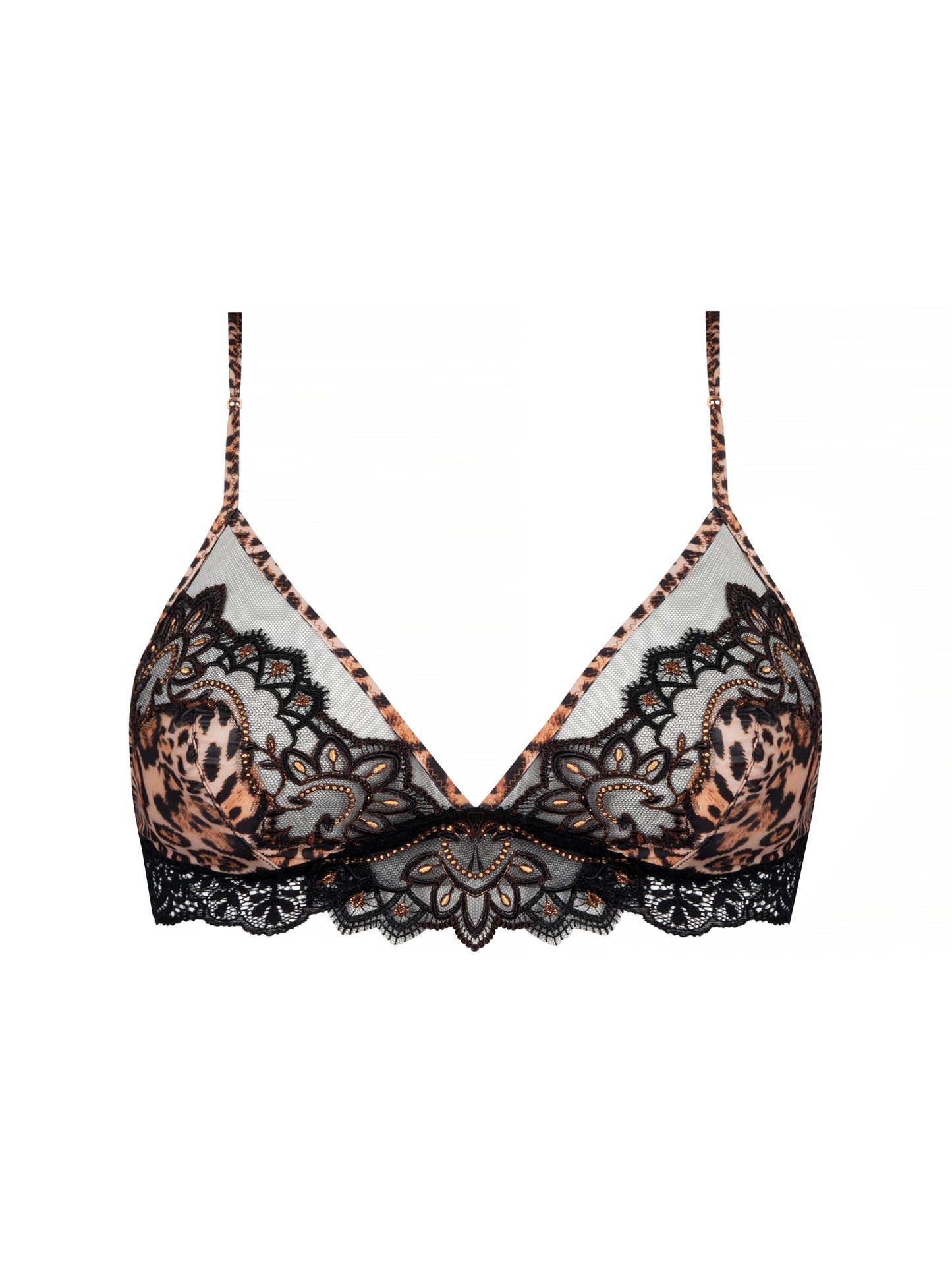 Fauve Amour in Amber Panthere Wireless Bra By Lise Charmel - S-L