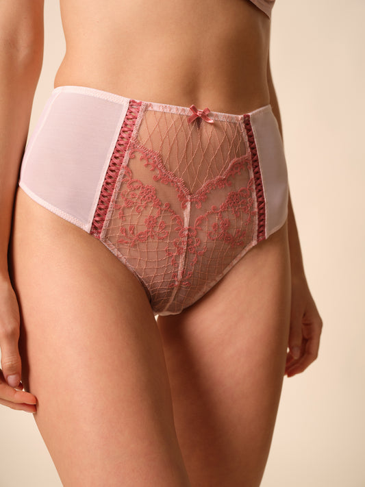 Lacage High Waisted Brief in Rose Pink By Gossard- XS-XXL
