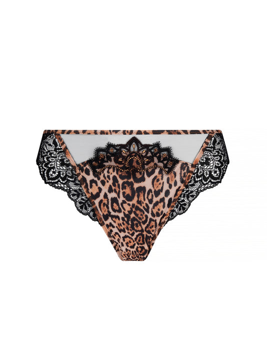 Fauve Amour in Amber Panthere Italian Bikini Brief By Lise Charmel - XS-XXL