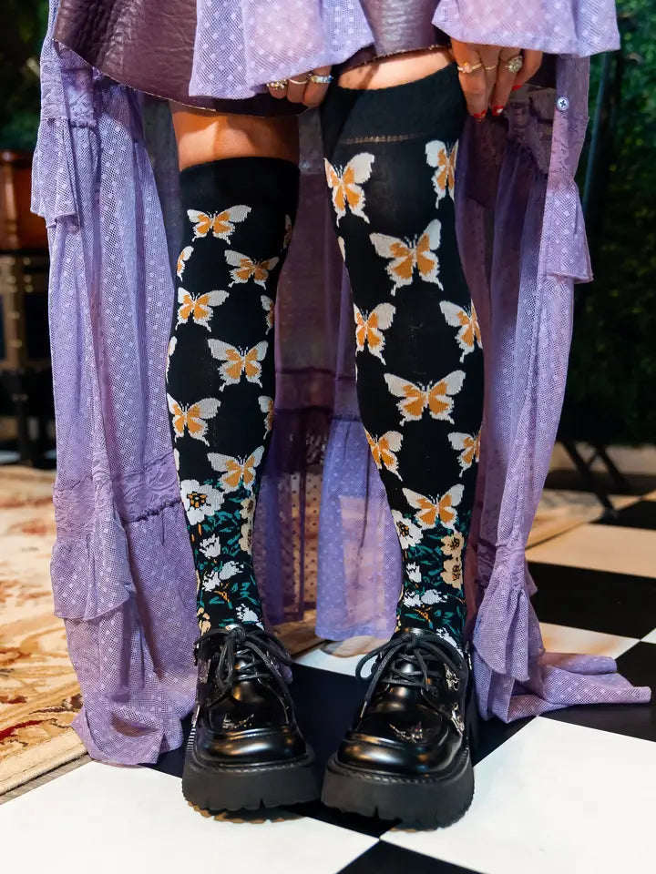 Butterfly Craze Knee High Sock By Sock Candy