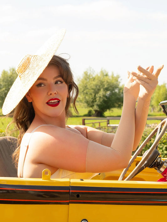 Long Sheer Gloves in Champagne By What Katie Did - made in England