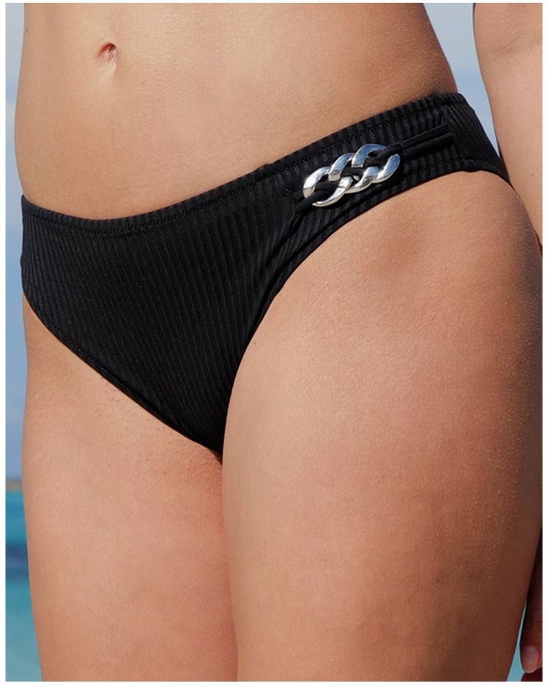 Stricto Chic Charm Bikini Bottoms in Black By Antigel - S-XXL