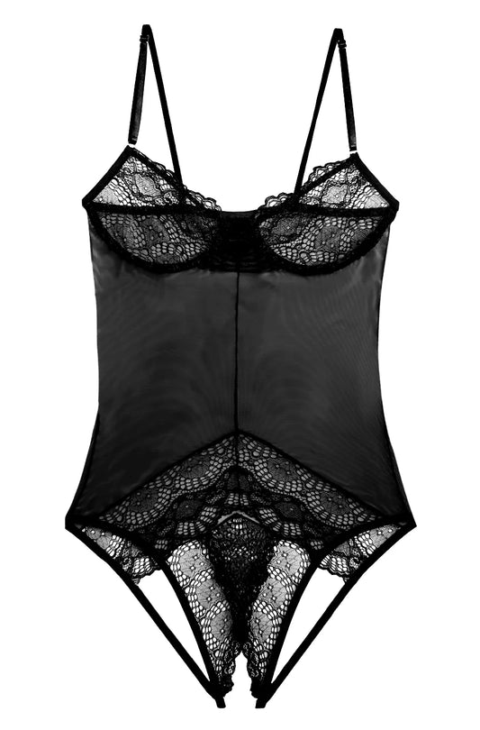 Whisper Sweet Nothings CouCou Bodysuit in Black by Only Hearts - XS-XL