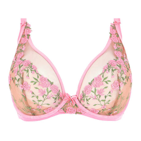 NEW Victorias Secret Bra 38DD Unlined Demi Solid Pink Floral Lace Underwire  in 2023