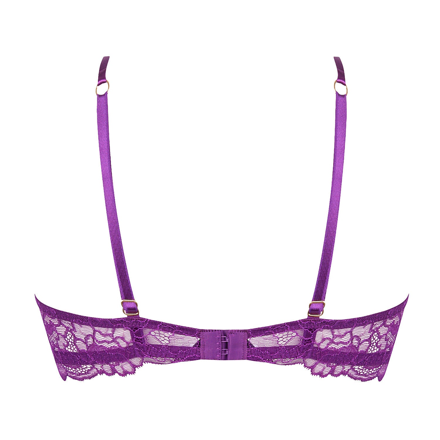 $180 Lise Charmel Women's Lace Trim Purple Sublime A Deux Demi Bra Size 36D