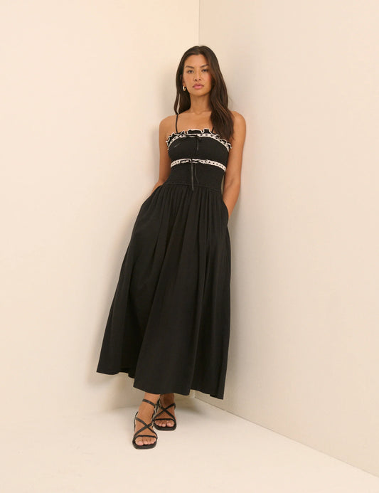 Ferne Cotton Jersey Ruffle Trim Midi Dress - sizes 2-14 ++ (US)