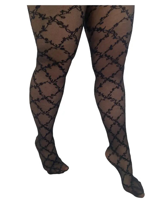 Fishnet Tights With Knitted Bow and Diamantes - Pamela Mann