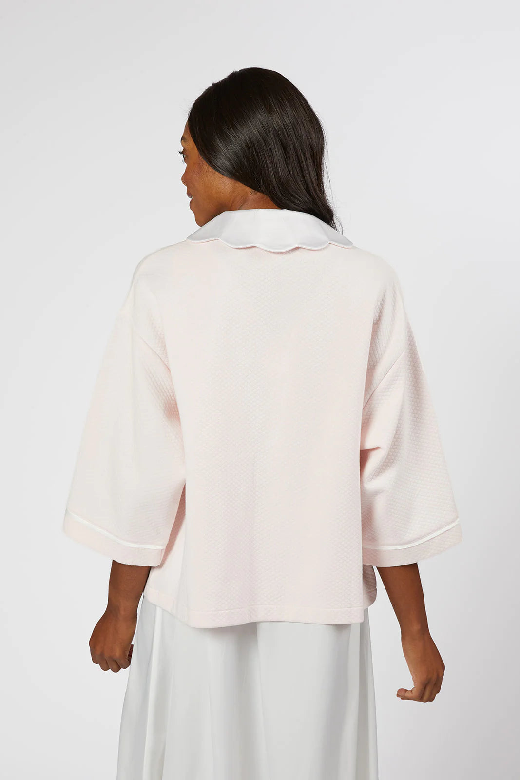 Helen Cotton Bedjacket in Pink By Lenora - S-XL