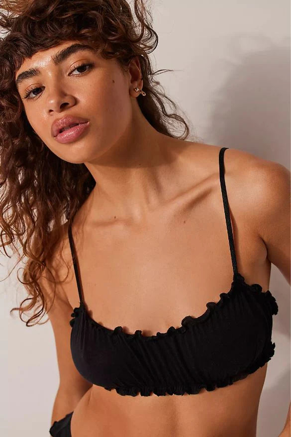 Only Hearts Organic Cotton High Point Bralette with Lace