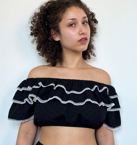 Kiki Loren Top in Khol Swiss Dot Cotton By Only Hearts Lingerie - S-L (++)