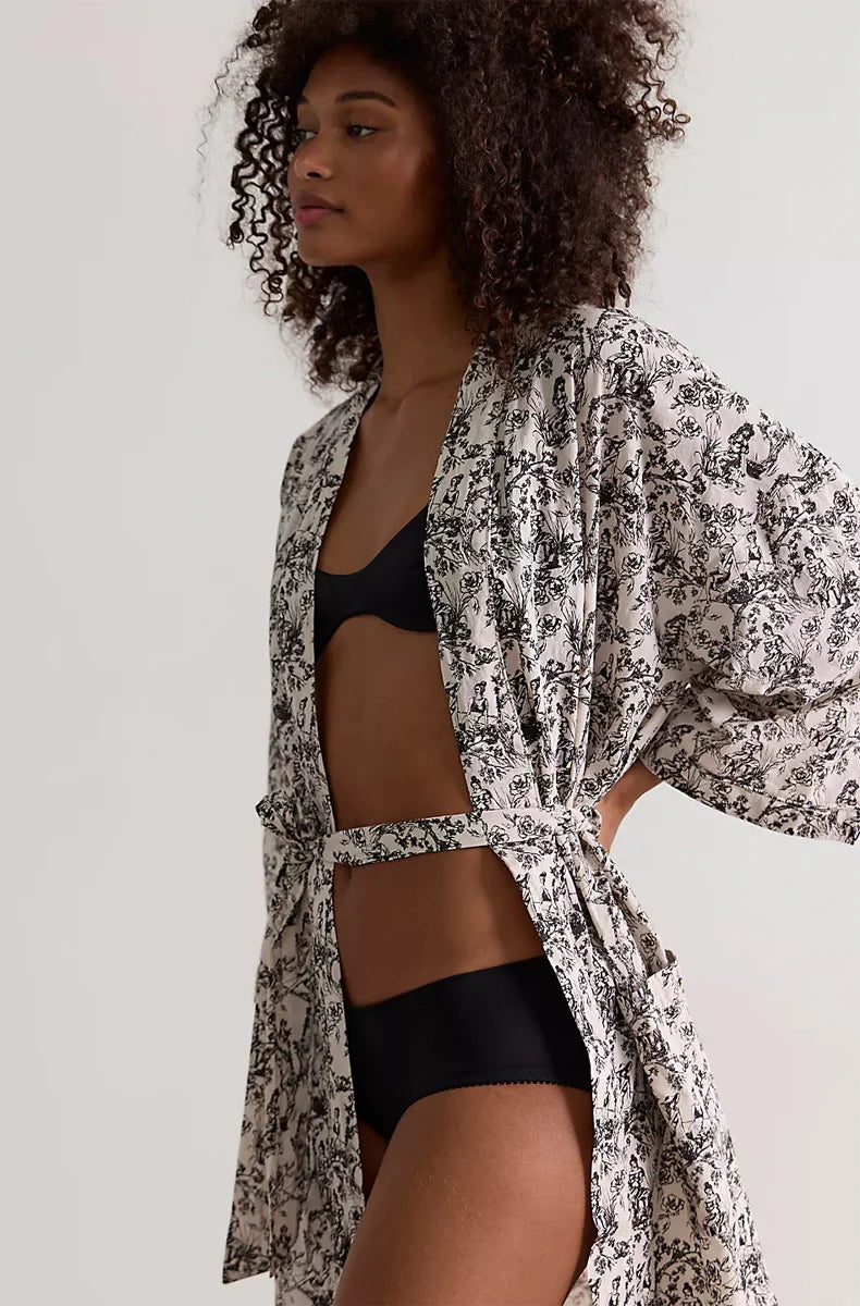 Afternoon Delight Kimono Robe in 100% Cotton By Only Hearts Lingerie - S-L (++)