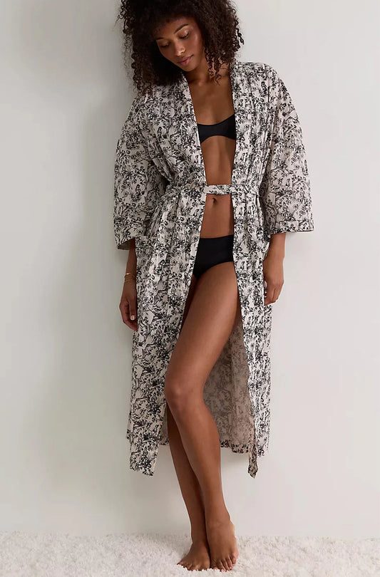 Afternoon Delight Kimono Robe in 100% Cotton By Only Hearts Lingerie - S-L (++)