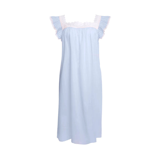 Maggie Cotton Nightgown in Blue By Lenora - S-XL
