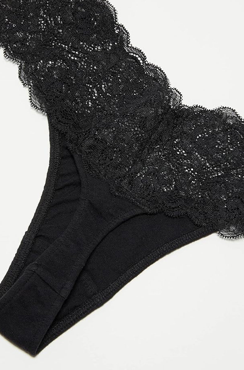 Organic Cotton Must Have Thong By Only Hearts in Black - P/S & M/L