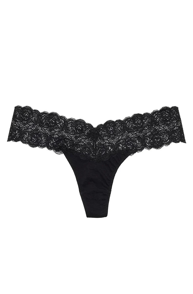 Organic Cotton Must Have Thong By Only Hearts in Black - P/S & M/L