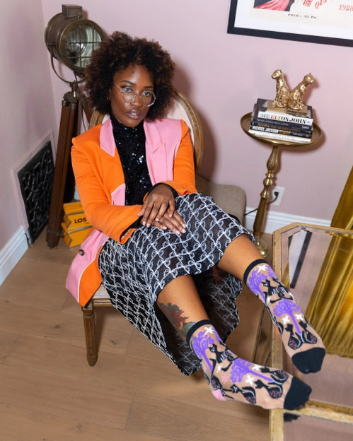 Nocturnal Cats Sheer Sock By Sock Candy