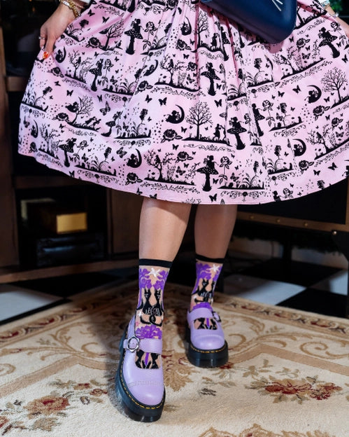 Nocturnal Cats Sheer Sock By Sock Candy