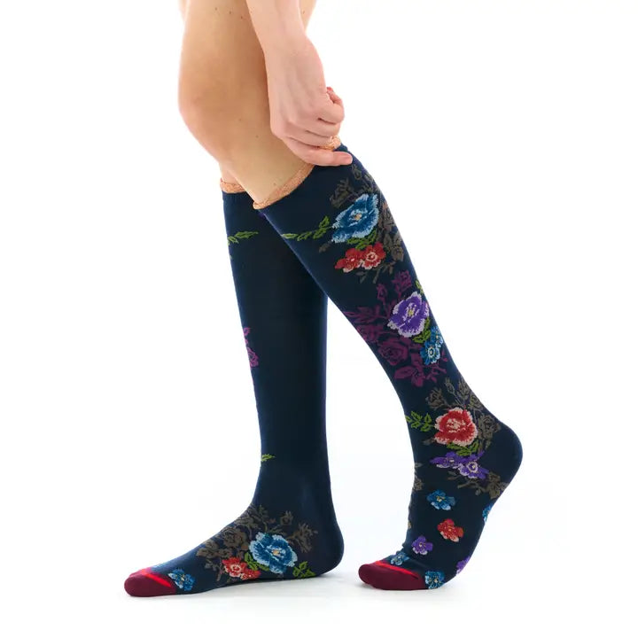 Cotton Orange Knee Socks By Fil De Jour