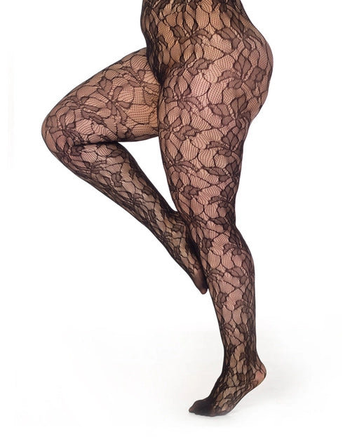 Orchid Leaf Lace Tights - sizes 4-20