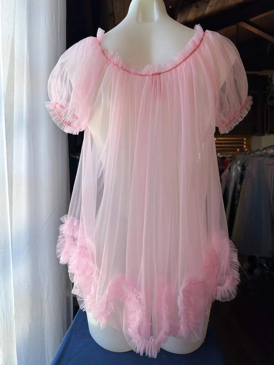 Sabrina Special Mini Babydoll Robe in Baby Pink, Blue, Yellow & Lilac By Dottie's Delights - XS-5X