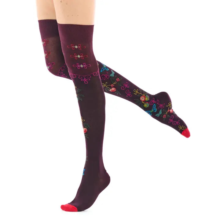 Poma Cotton OTK Socks By Fil De Jour