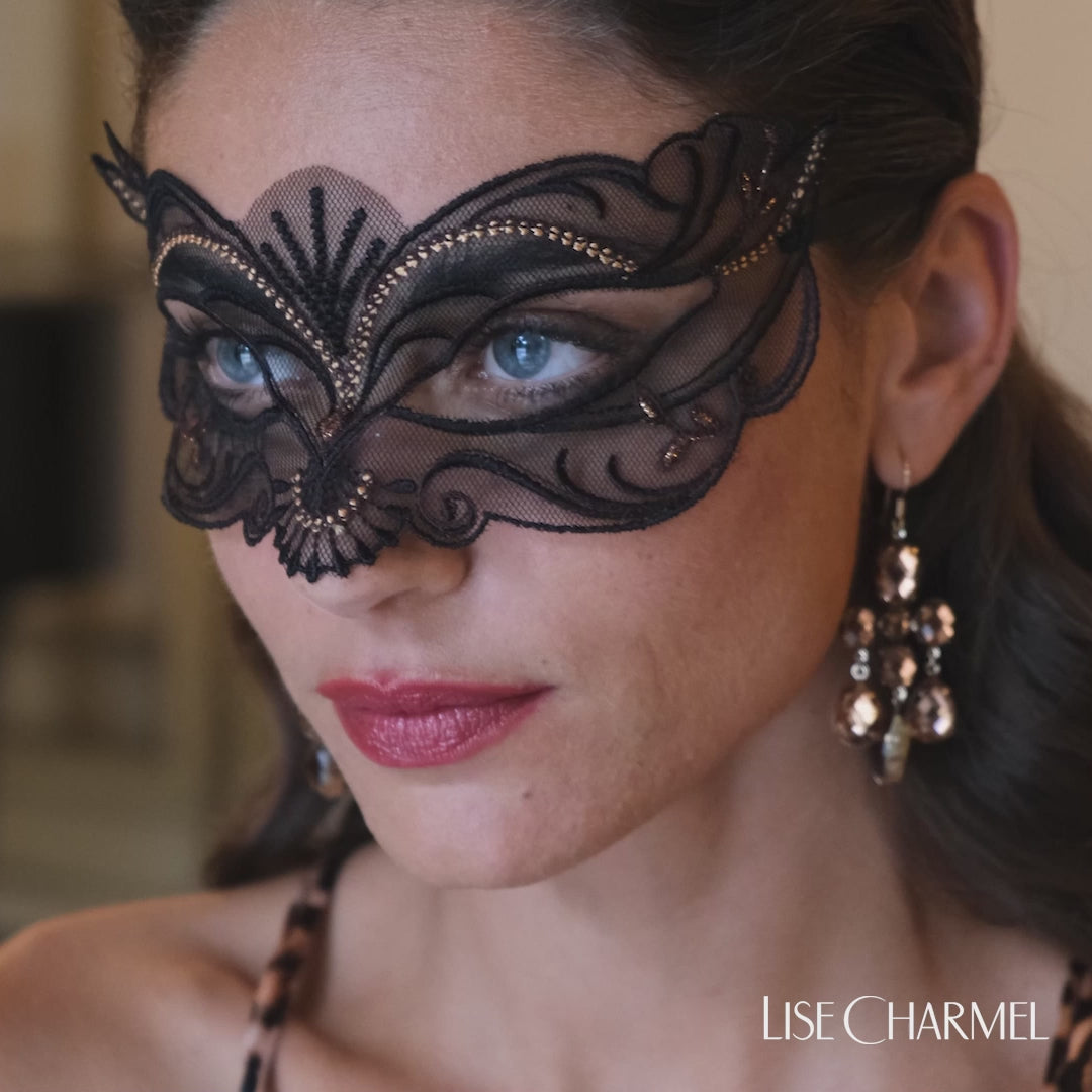 【LISE CHARMEL】新作マスク★FAUVE AMOUR Sexy Goddess Mask in Glam Navy Silver Lise Charmel AIH9015