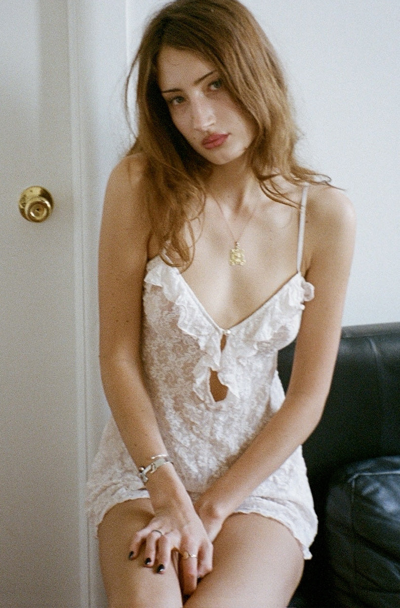 Stretch Lace Chloe Romper in White by Only Hearts - S-L+