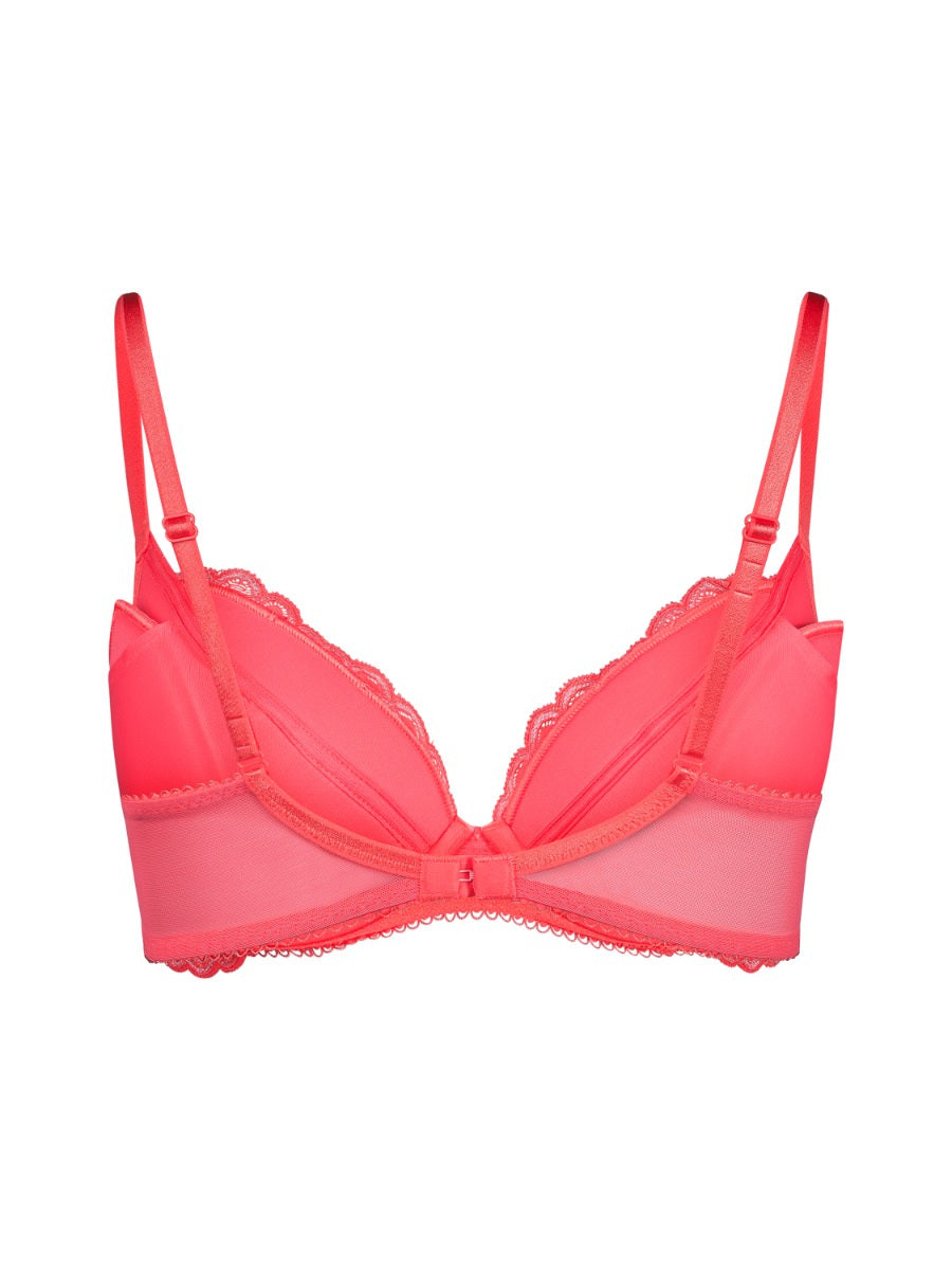 Superboost Lace Padded Plunge Bra In Sugar Coral By Gossard- 28DD-FF (UK)