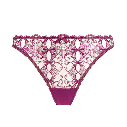 Harlow Tanga style Thong in Pinot Noir By Dita Von Teese Lingerie - XS - XL