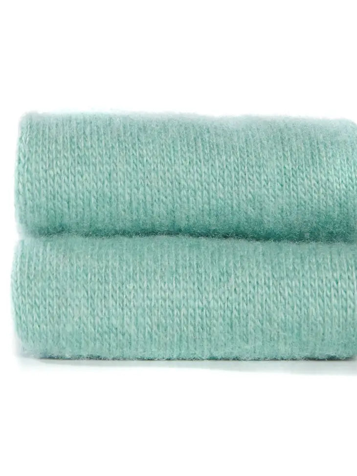 Cashmere Knee Socks in Turquoise By Fil De Jour