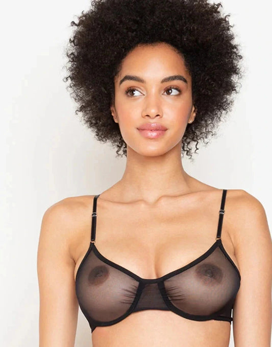 Whisper Underwire Bra in black By Only Hearts Lingerie - XS-XL