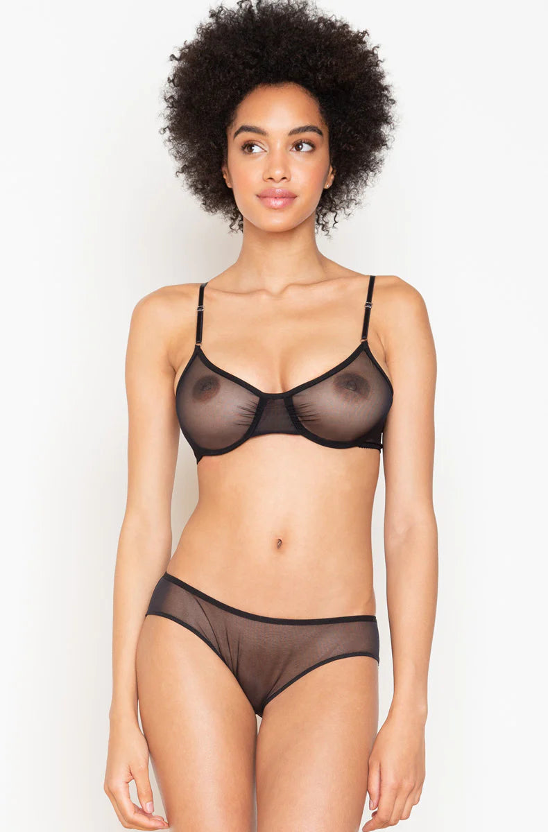Whisper Underwire Bra in black By Only Hearts Lingerie - XS-XL