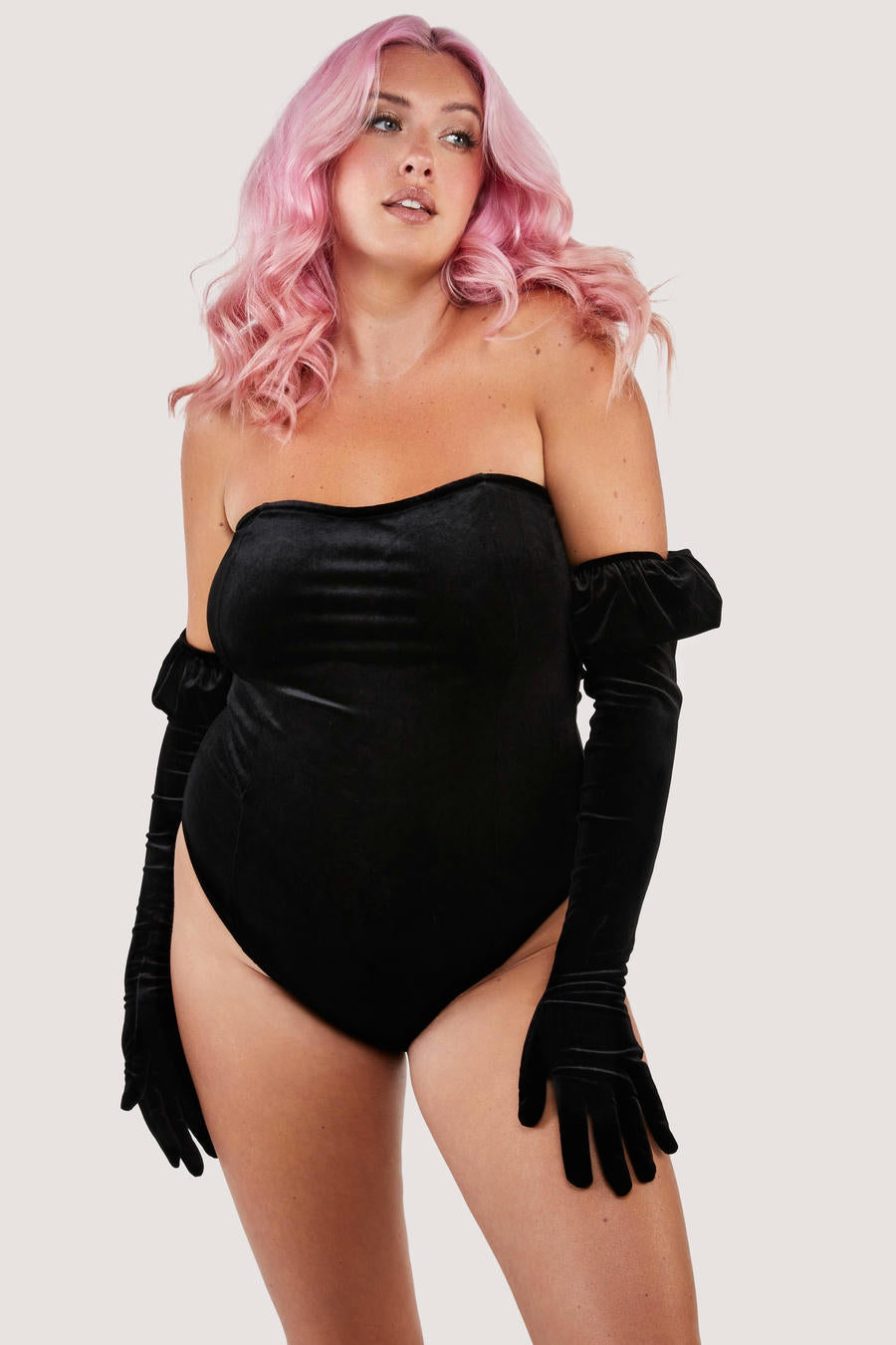 Halina Velvet Bodysuit- Playful Promises - Gigi's - Canada