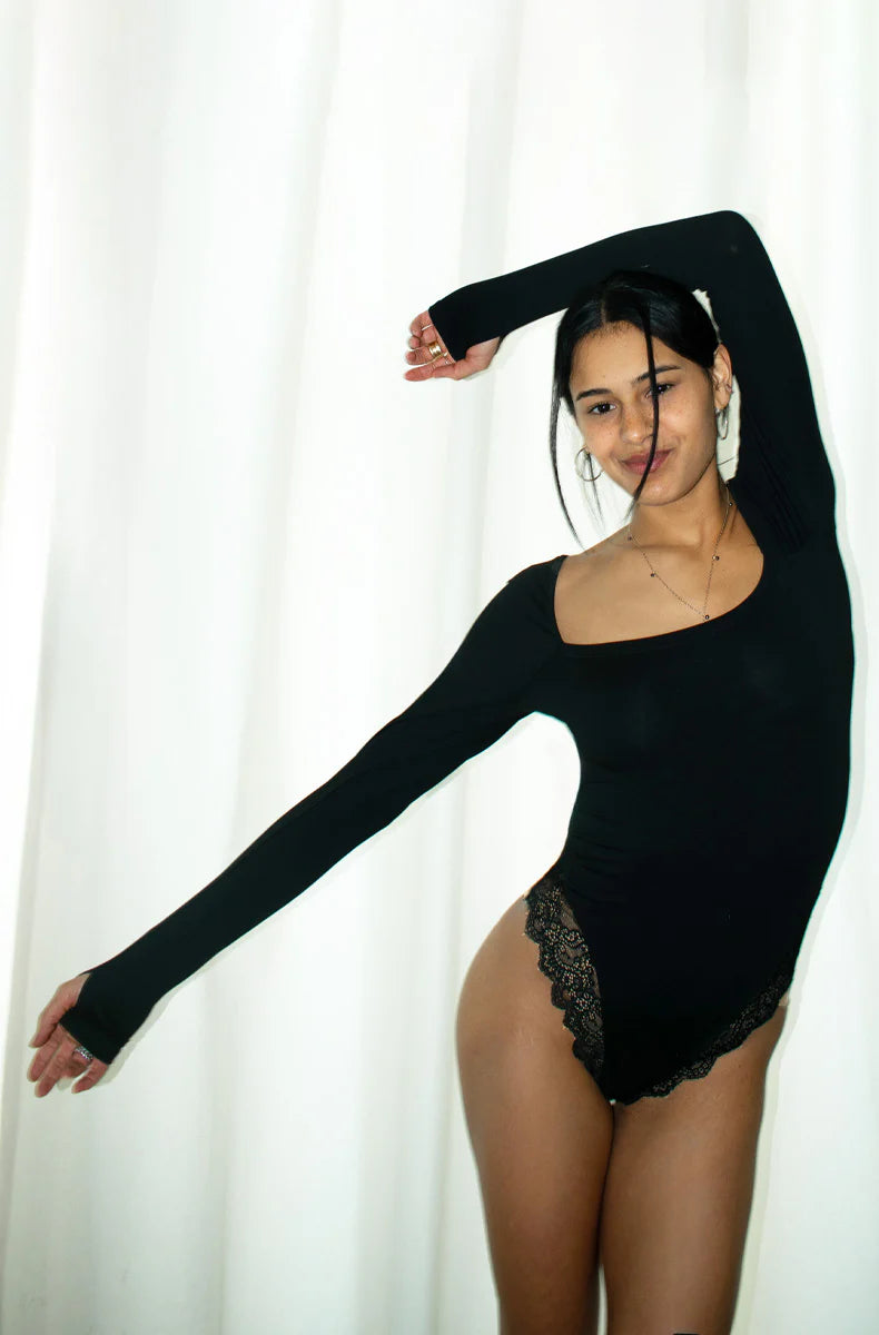 So Fine Lace Bamboo Winslow Bodysuit By Only Hearts - S-L+
