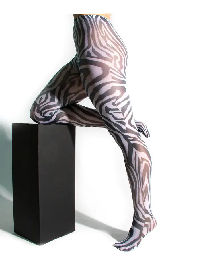 Zebra Printed Tights - sizes 4-20