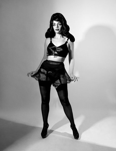 Bettie Page Black Heart Lace French Knicker - sizes 4 - 14