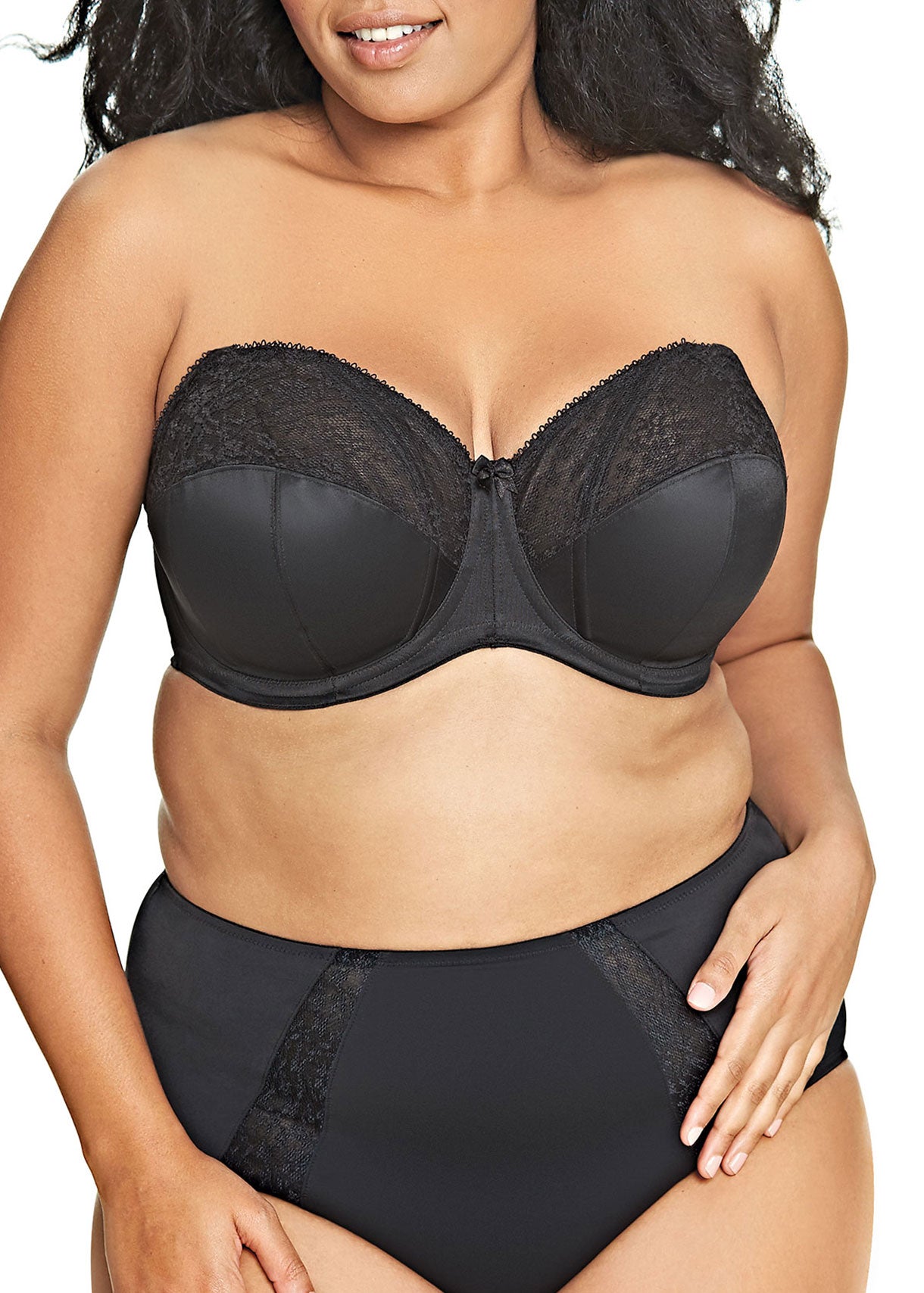 Adelaide Strapless Underwire Cathedral Bra In Black By Goddess - 32-46 Bands DD-HH (UK sizes)