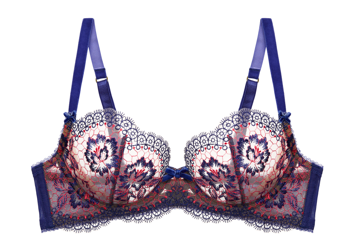 Evelina Bra In Cobalt + Coral By Dita Von Teese - 32-36 B-E