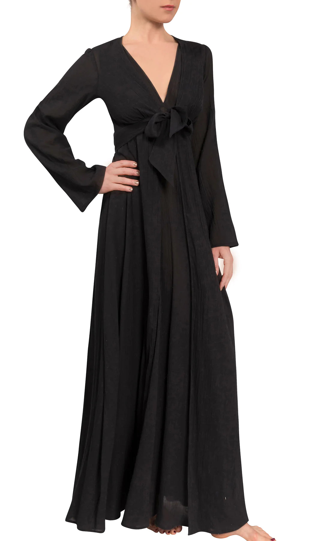 Diana Luxury Cotton Front Tie Duster Robe - S + L