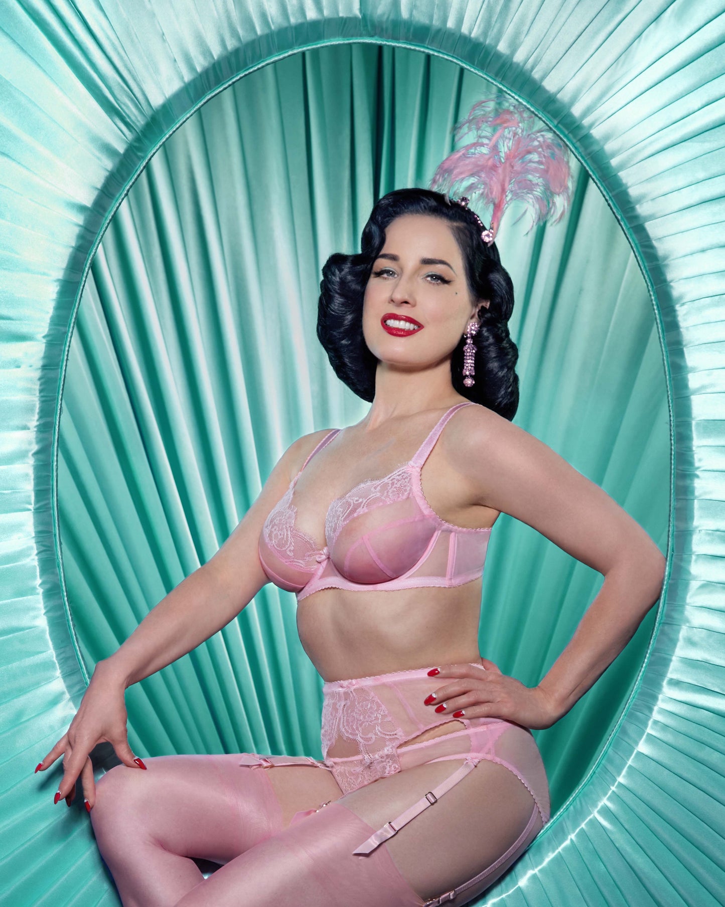 Muse Thong in Cameo Pink By Dita Von Teese - sizes XS-L