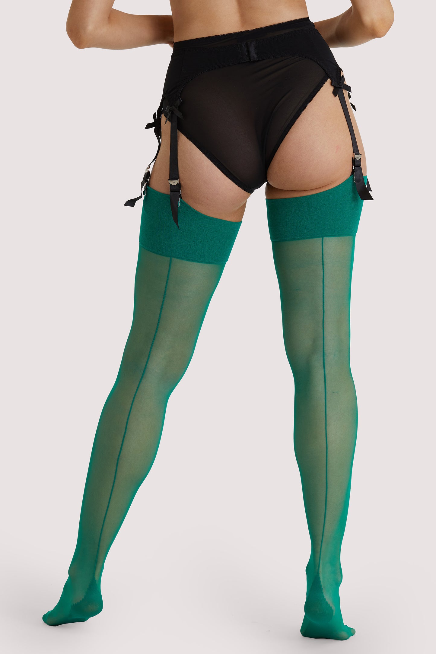 Emerald Green Seamed Stockings - Sizes 4-18