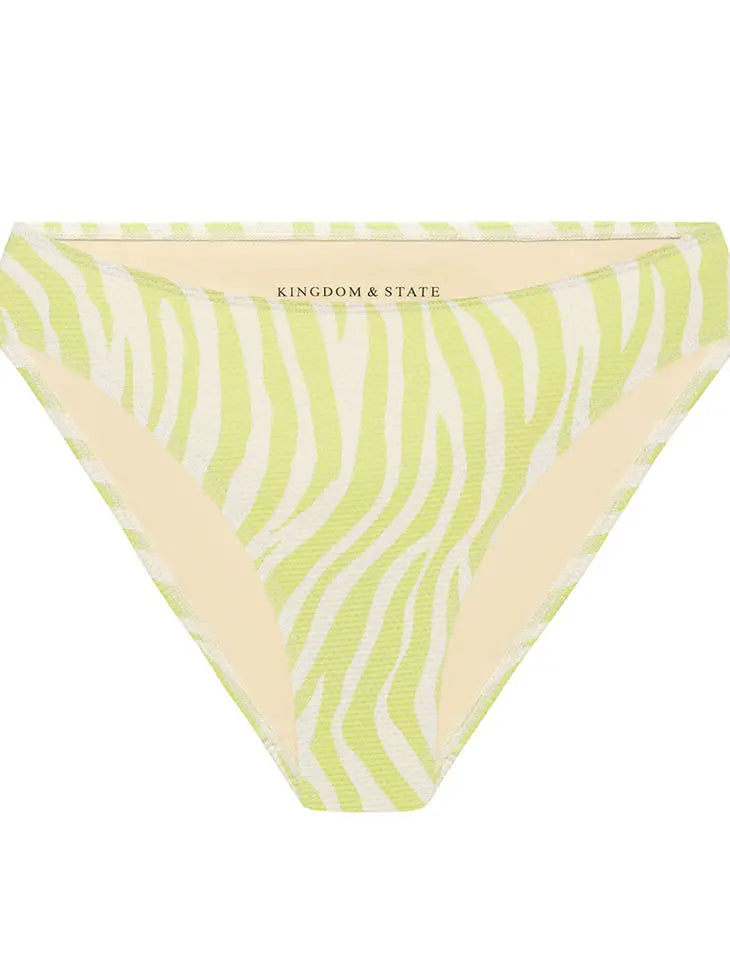 Kingdom + State Lime Zebra Print Bikini - XS-2X