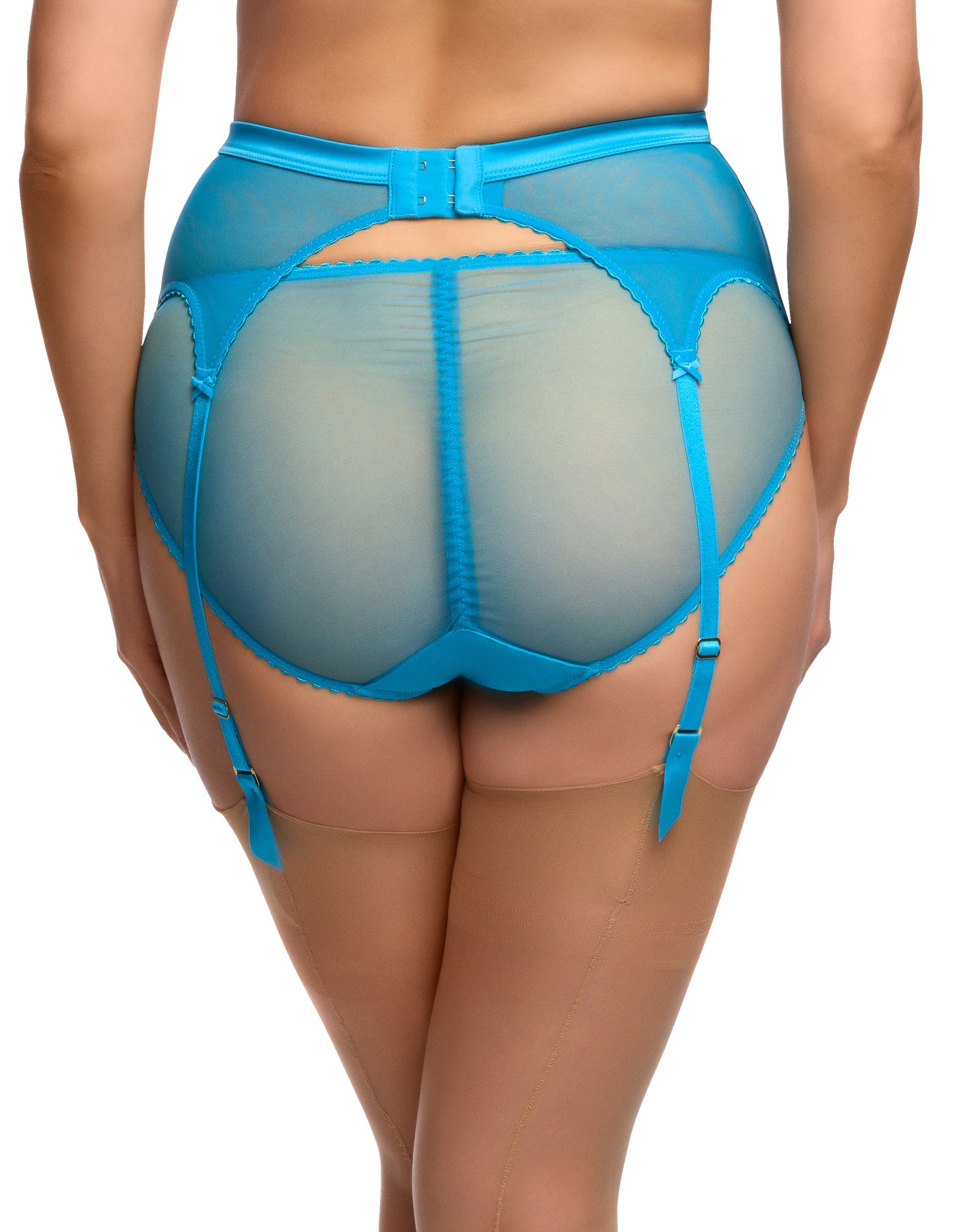 Julie's Roses Six Strap Suspender Belt in Butterfly Blue By Dita Von Teese - sizes XS - 4X