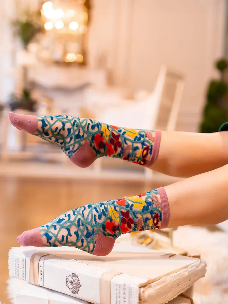 Sheer Floral Socks - Sock Candy
