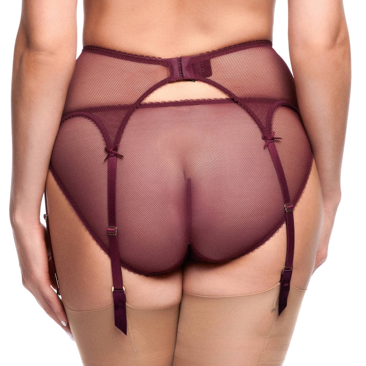 Star Lift Six Strap Suspender Belt in Plum By Dita Von Teese - XS-XL