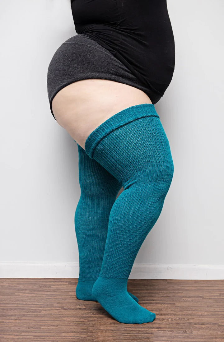 Thunda Thighs Thigh High Socks In Blue Raspberry