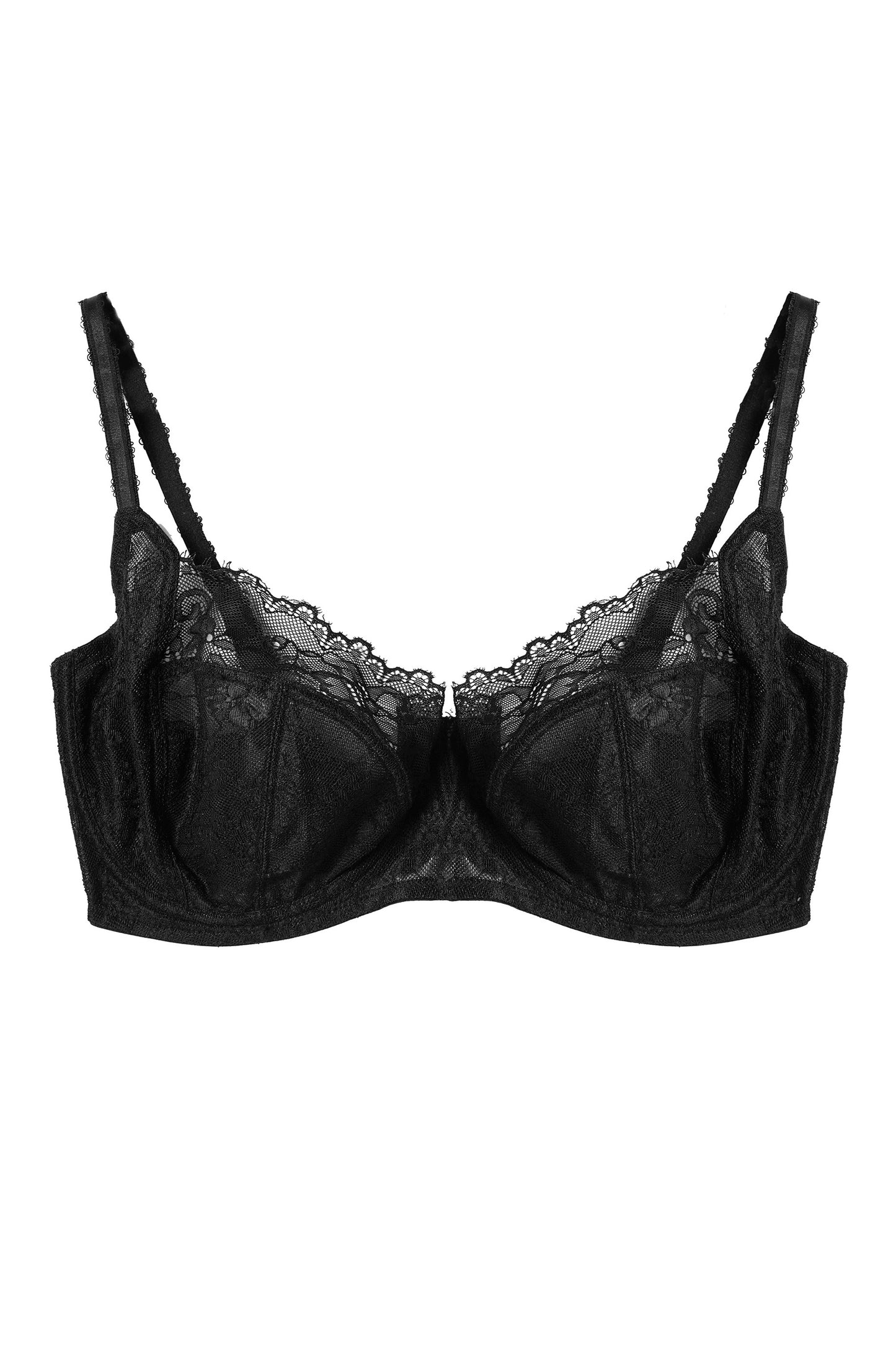 Rosalyn Black Lace Bra - 32-40 bands and D-H cups (UK size)