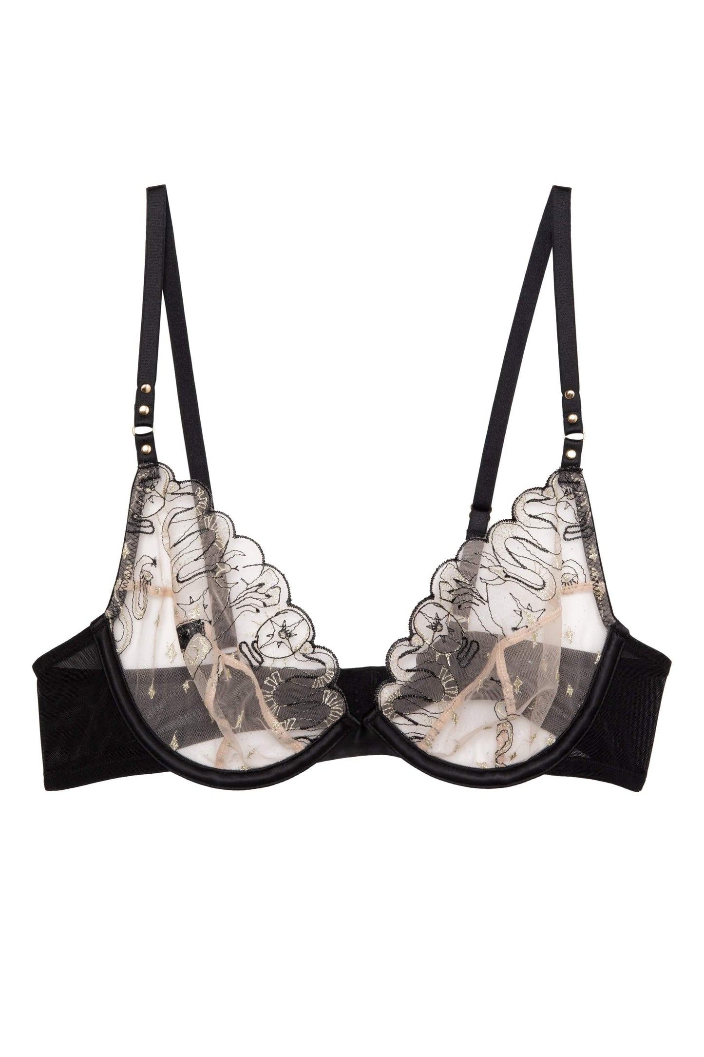 Anna Mystical Embroidery Plunge Bra - 30-44 bands, A-H cups (UK)