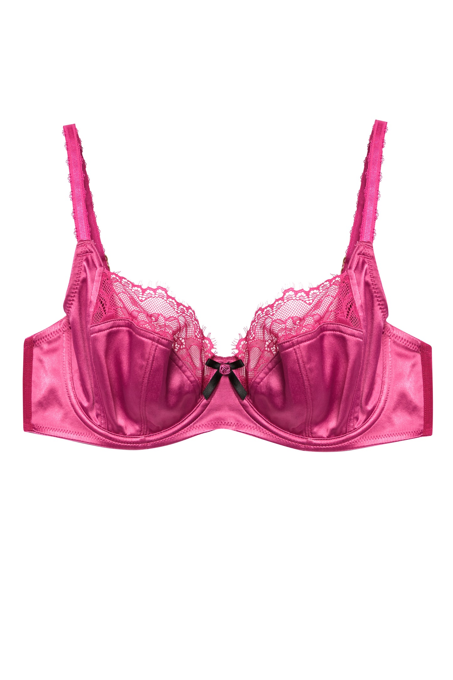 *Rosalyn Magenta Satin Lace Bra - 32-40 bands and D-H cups (UK size) *BUNDLE*